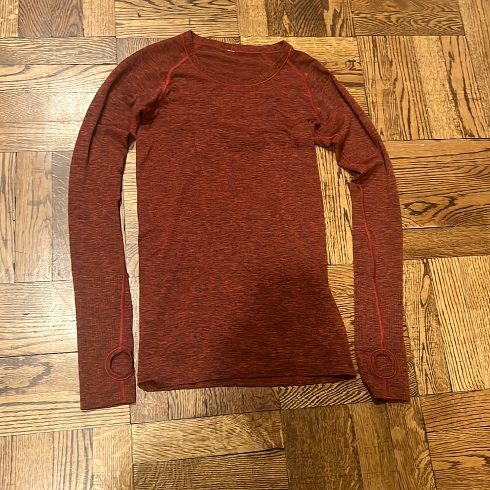 COPY - Red swiftly tech long sleeve shirt.